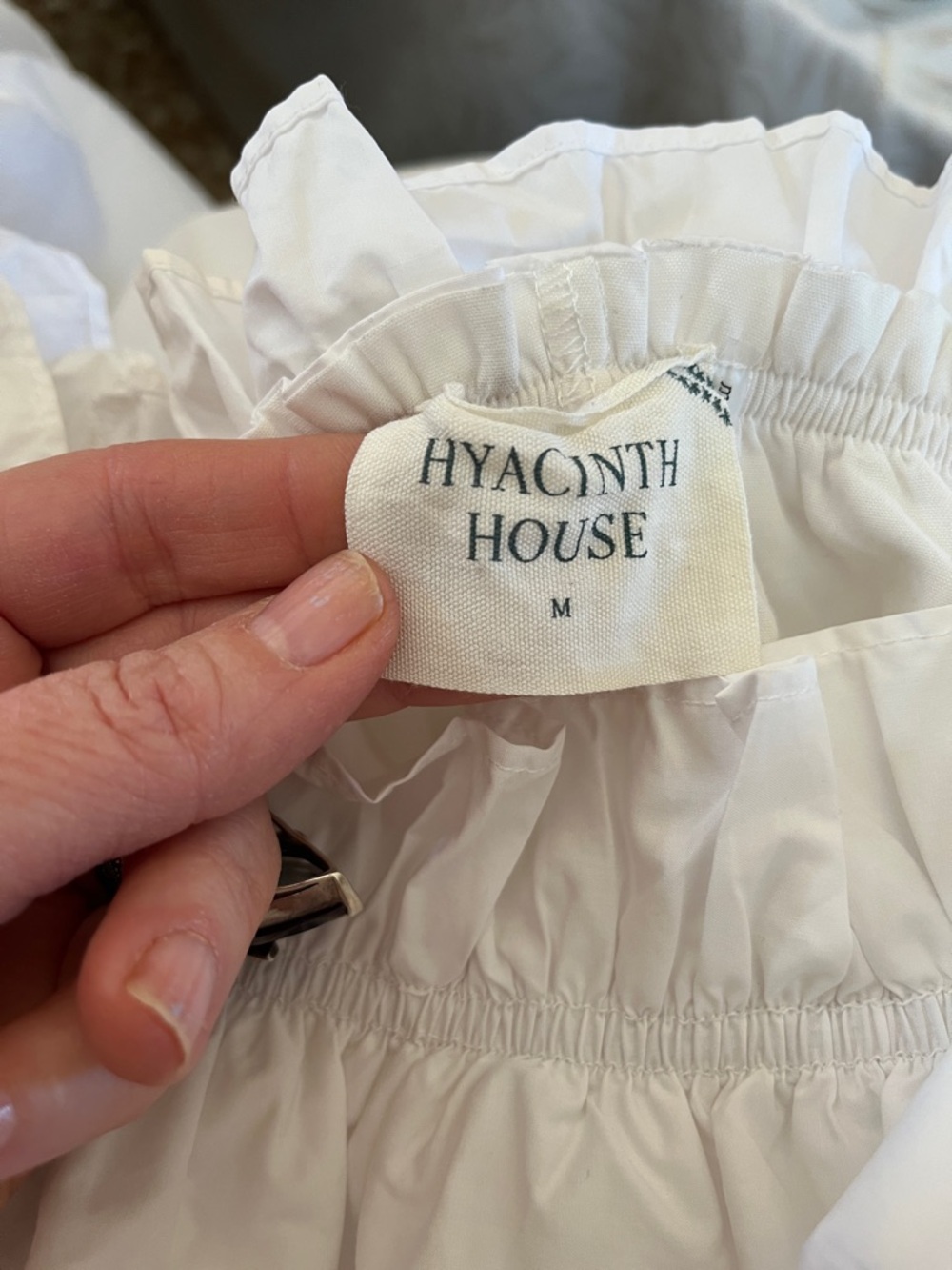 Hyacinth House Maria White sleeveless Mini Dress w/Ruffle Detail Size Medium - Picture 6 of 10